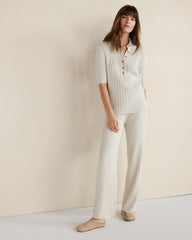 FULL MOON|OLIVE ORGANIC COTTON RIBBED STRAIGHT LEG PANTS | Talbots for sale