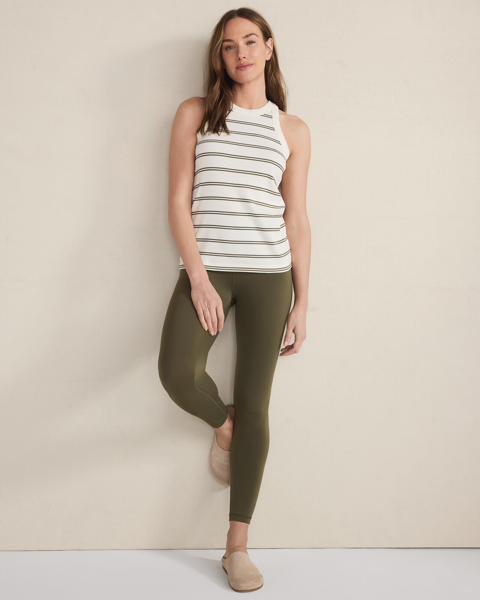 PIGNOLI MULTI DUO STRIPE|IVORY MULTI DUO STRIPE ORGANIC COTTON DOUBLE STRIPE RACERBACK TANK | Talbots online
