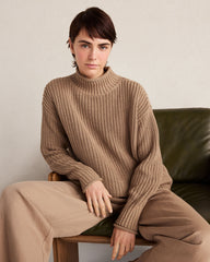 BLACK|IVORY|LAKE|NORTH SEA|ROPE|LILAC MAUVE|SEA MIST|STREAM ORGANIC COTTON SHAKER STITCH ROLL NECK SWEATER | Talbots discount