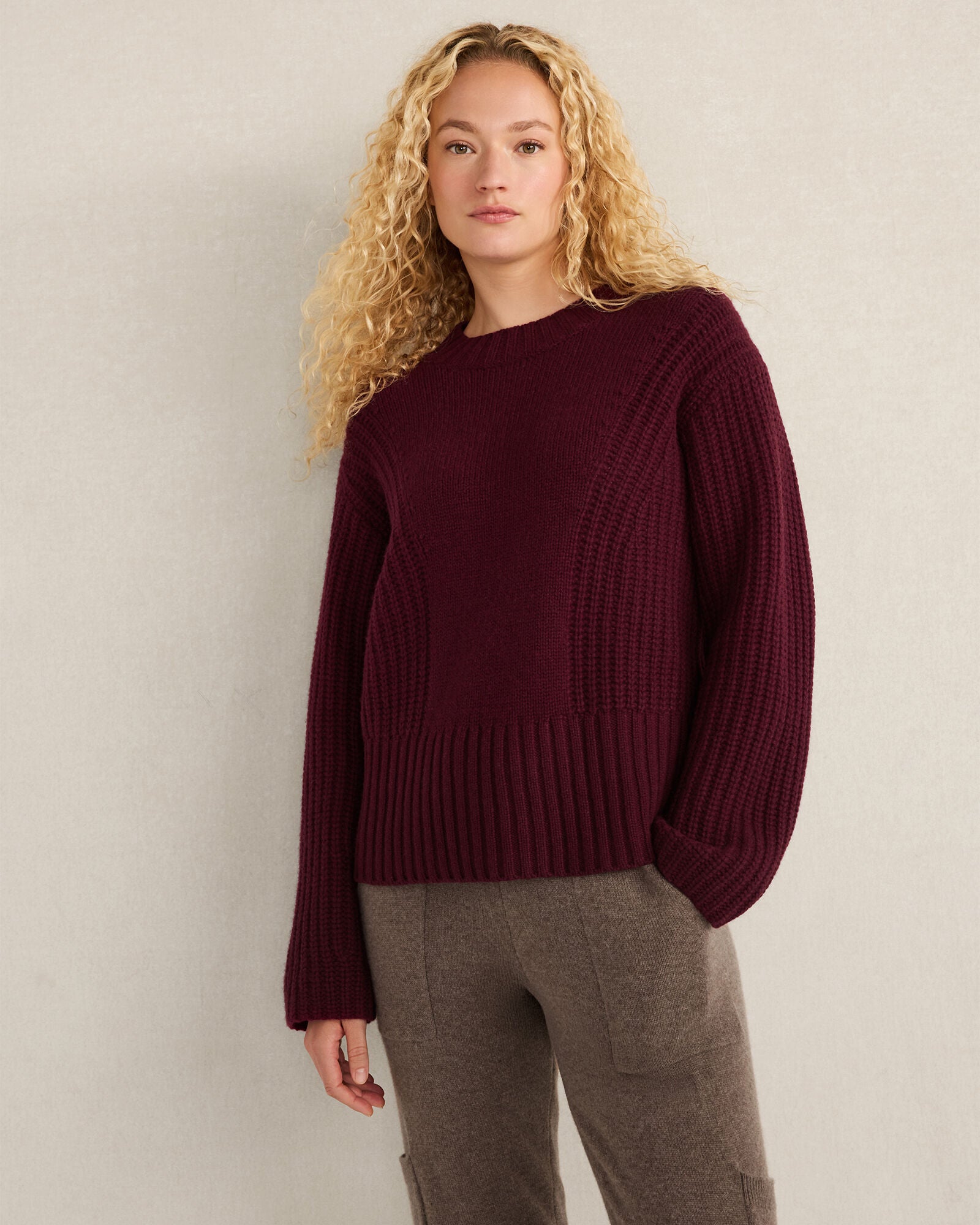 BLACK|BURGUNDY BERRY|WHITE SAND CASHMERE CREWNECK SWEATER | Talbots outlet