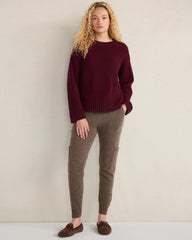 BLACK|BURGUNDY BERRY|WHITE SAND CASHMERE CREWNECK SWEATER | Talbots outlet