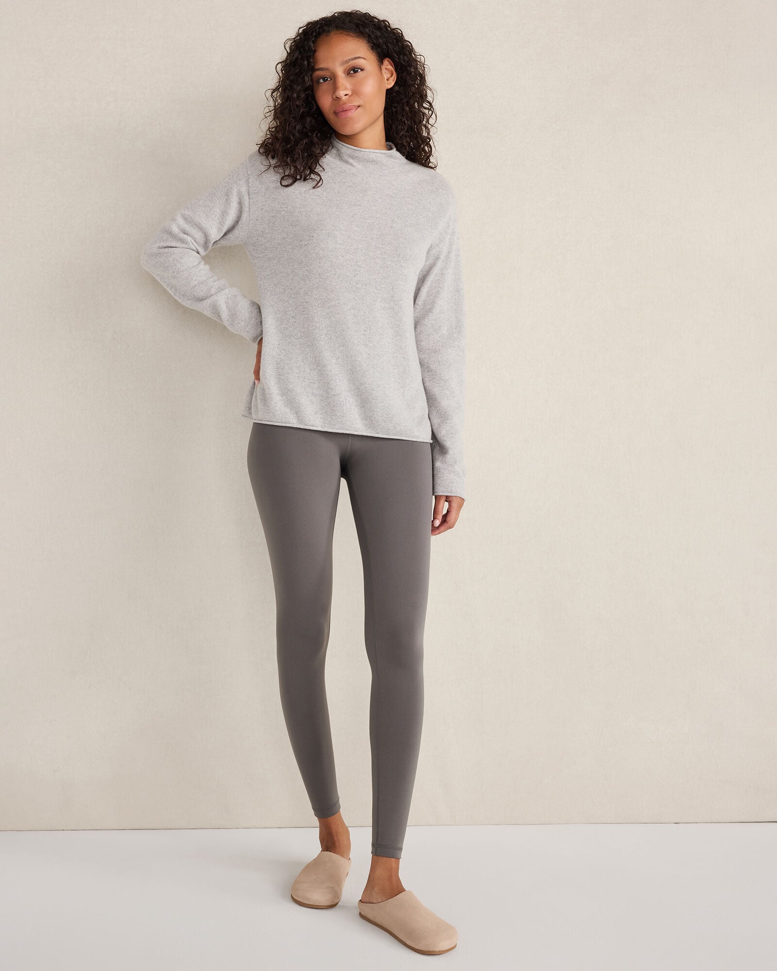 BLACK|FRESH CREAM|LIGHT SLATE HTHR CASHMERE MOCKNECK SWEATER | Talbots sale