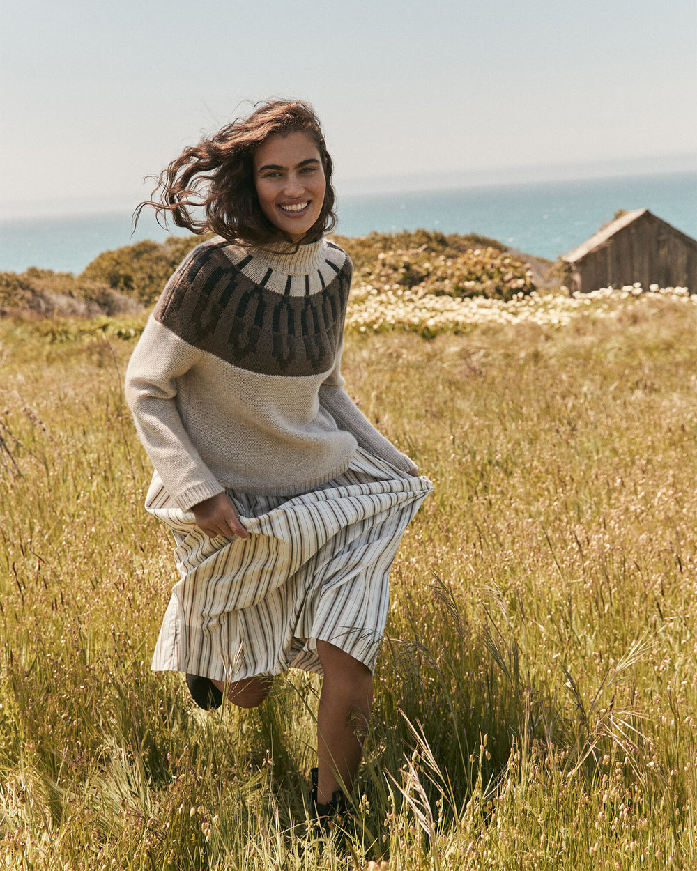 MESA HEATHER CASHMERE FAIRISLE MOCK NECK SWEATER | Talbots US