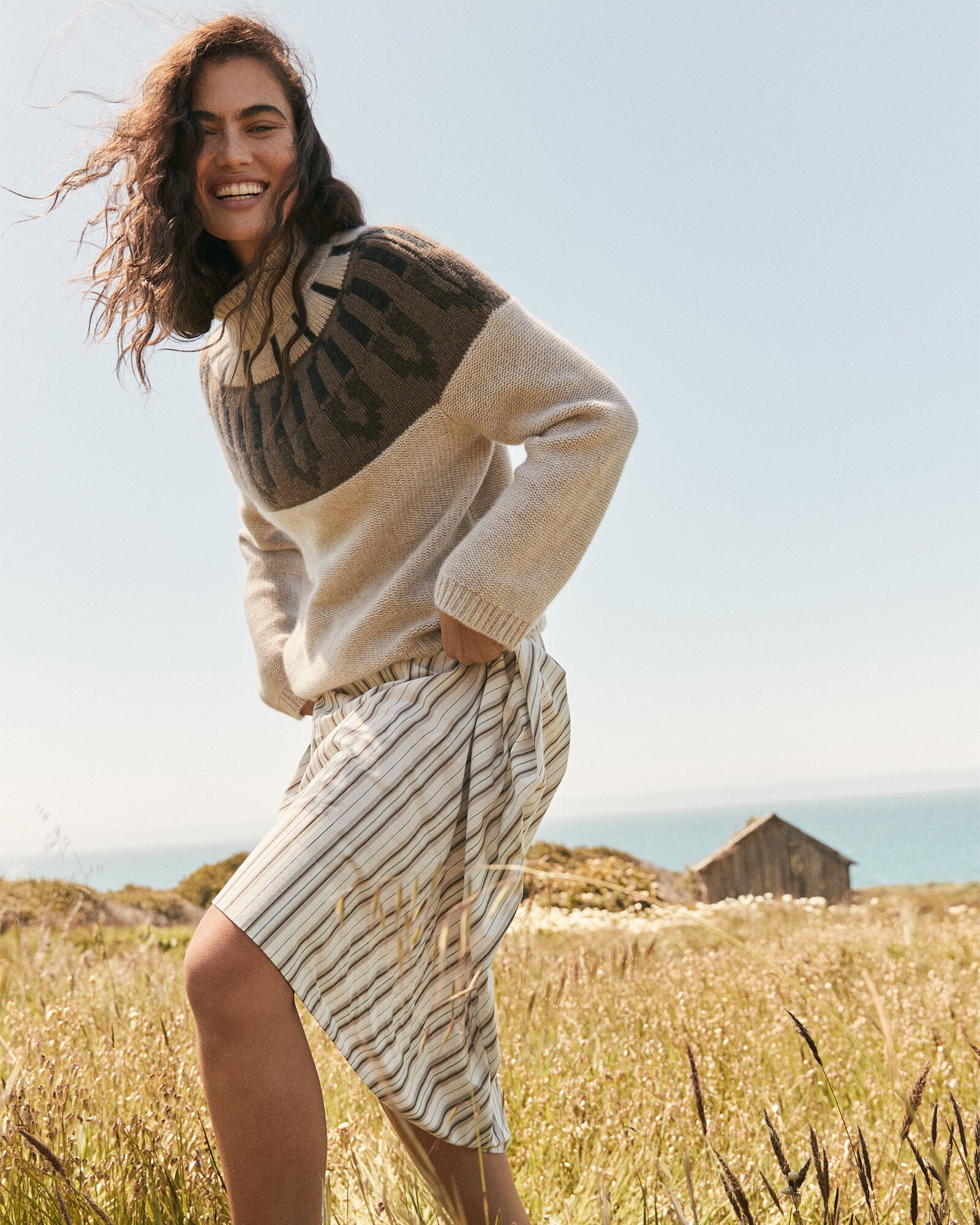 MESA HEATHER CASHMERE FAIRISLE MOCK NECK SWEATER | Talbots US