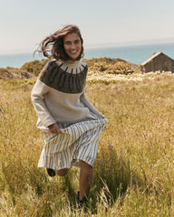 MESA HEATHER CASHMERE FAIRISLE MOCK NECK SWEATER | Talbots US