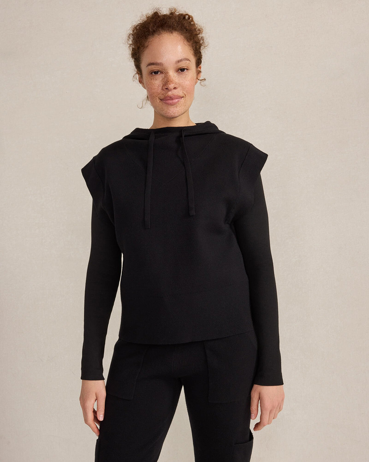 BLACK|PIGNOLI VISCOSE BLEND SLEEVELESS HOODIE | Talbots near me