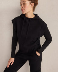 BLACK|PIGNOLI VISCOSE BLEND SLEEVELESS HOODIE | Talbots near me