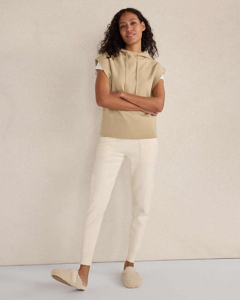 BLACK|IVORY VISCOSE BLEND CARGO JOGGERS | Talbots US