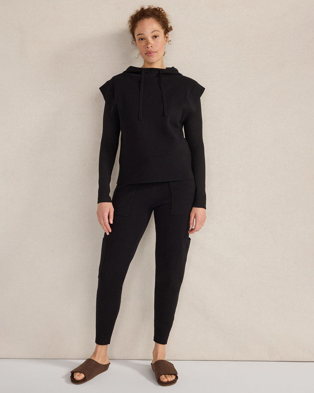 BLACK|IVORY VISCOSE BLEND CARGO JOGGERS | Talbots US