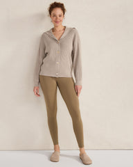 IVORY|TULE FOG HTHR ORGANIC COTTON CASHMERE CARDIGAN | Talbots online