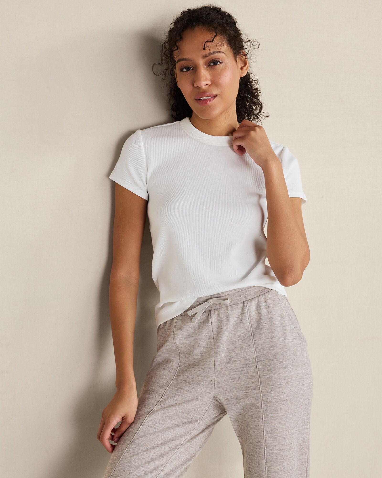 BLACK|FAWN HEATHER|IVORY|PEWTER HEATHER|RAINFALL|SLATE BROWN|TWILIGHT|WHITE|GLACIER FROST|LIGHT ASH ORGANIC COTTON SHORT SLEEVE TEE | Talbots sale
