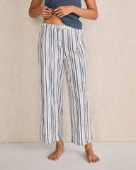 IVORY/INDIGO STRIPE ORGANIC COTTON JERSEY PAINTED STRIPE PAJAMA PANTS | Talbots near me