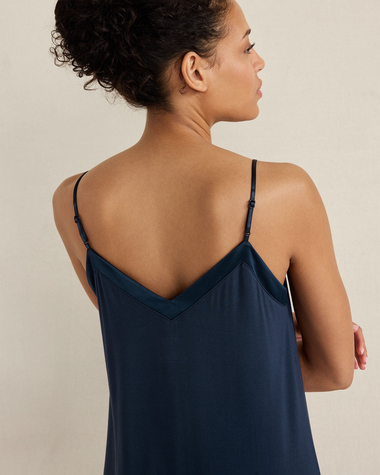 TRUE NAVY|BEGONIA CALM & COOL V-NECK SLEEP CHEMISE | Talbots online