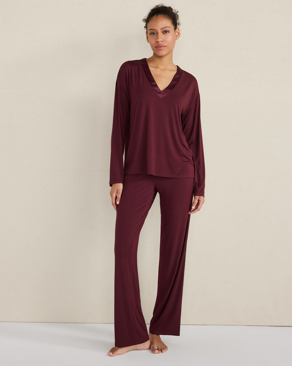 BURGUNDY BERRY|TRUE NAVY|BEGONIA CALM & COOL SLEEP PANTS | Talbots on sale
