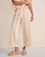 ENOKI MULTI STRIPE WASHABLE SILK STRIPE CROPPED WIDE LEG PANTS | Talbots online
