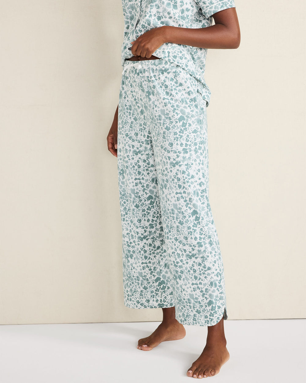 DRAGONFLY ANIMAL FLORETS ORGANIC COTTON JERSEY BLURRED FLORAL PAJAMA PANTS | Talbots on sale