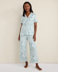 DRAGONFLY ANIMAL FLORETS ORGANIC COTTON JERSEY BLURRED FLORAL PAJAMA PANTS | Talbots on sale