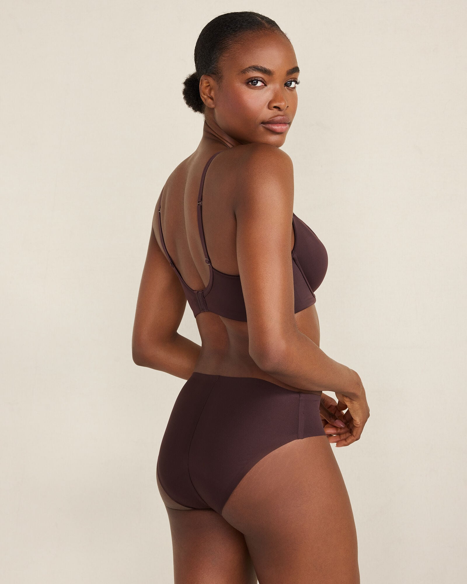 BLACK|CAFE MOCHA|CHOCOLATE PLUM|SEPIA ROSE INVISIBLE COMFORT HIGH LEG BRIEF | Talbots for sale
