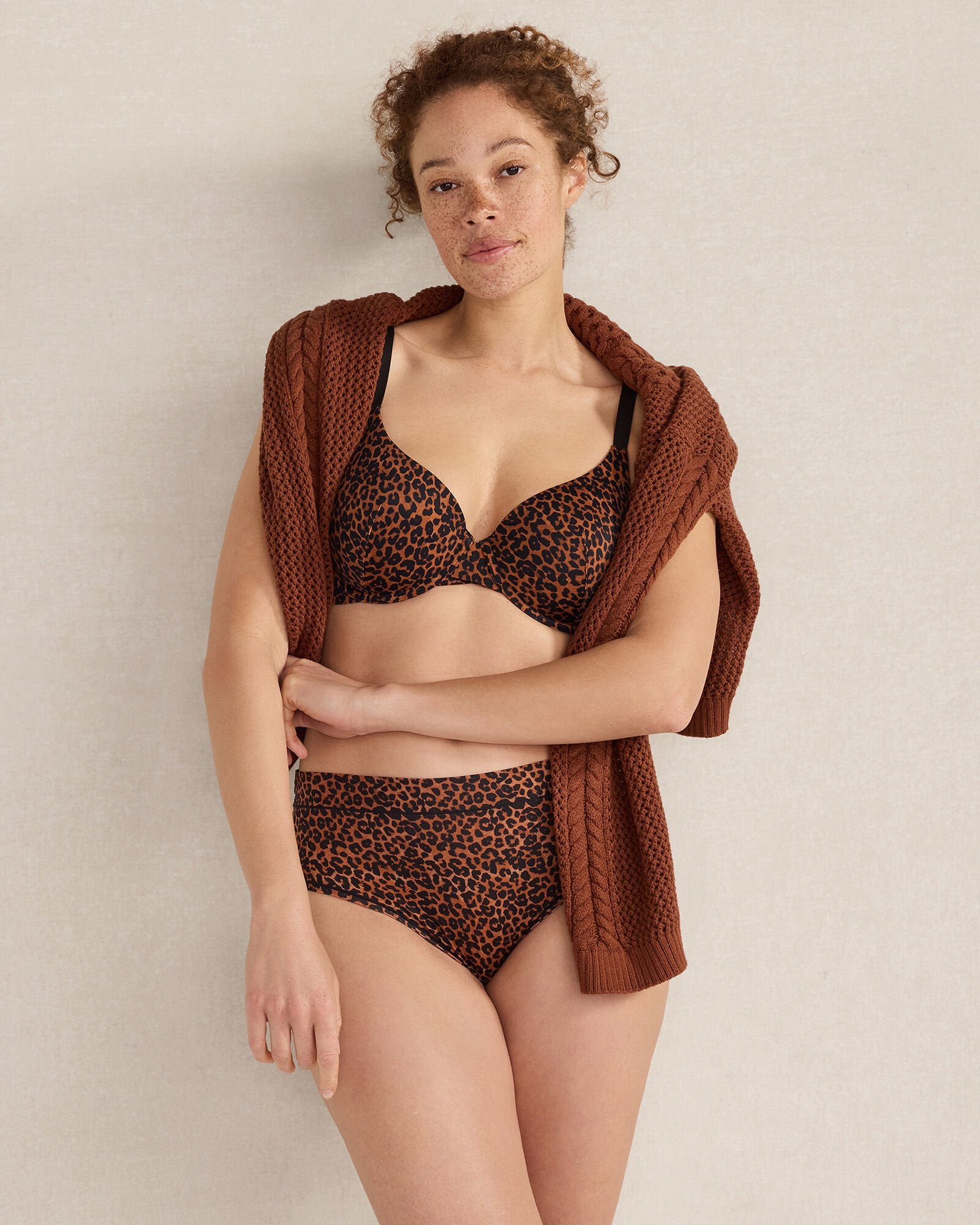 SIERRA BROWN MULTI ANIMAL HAVEN WELL WITHIN X TALBOTS EMBRACE LUXE LEOPARD PERFECT COVERAGE BRA | Talbots online