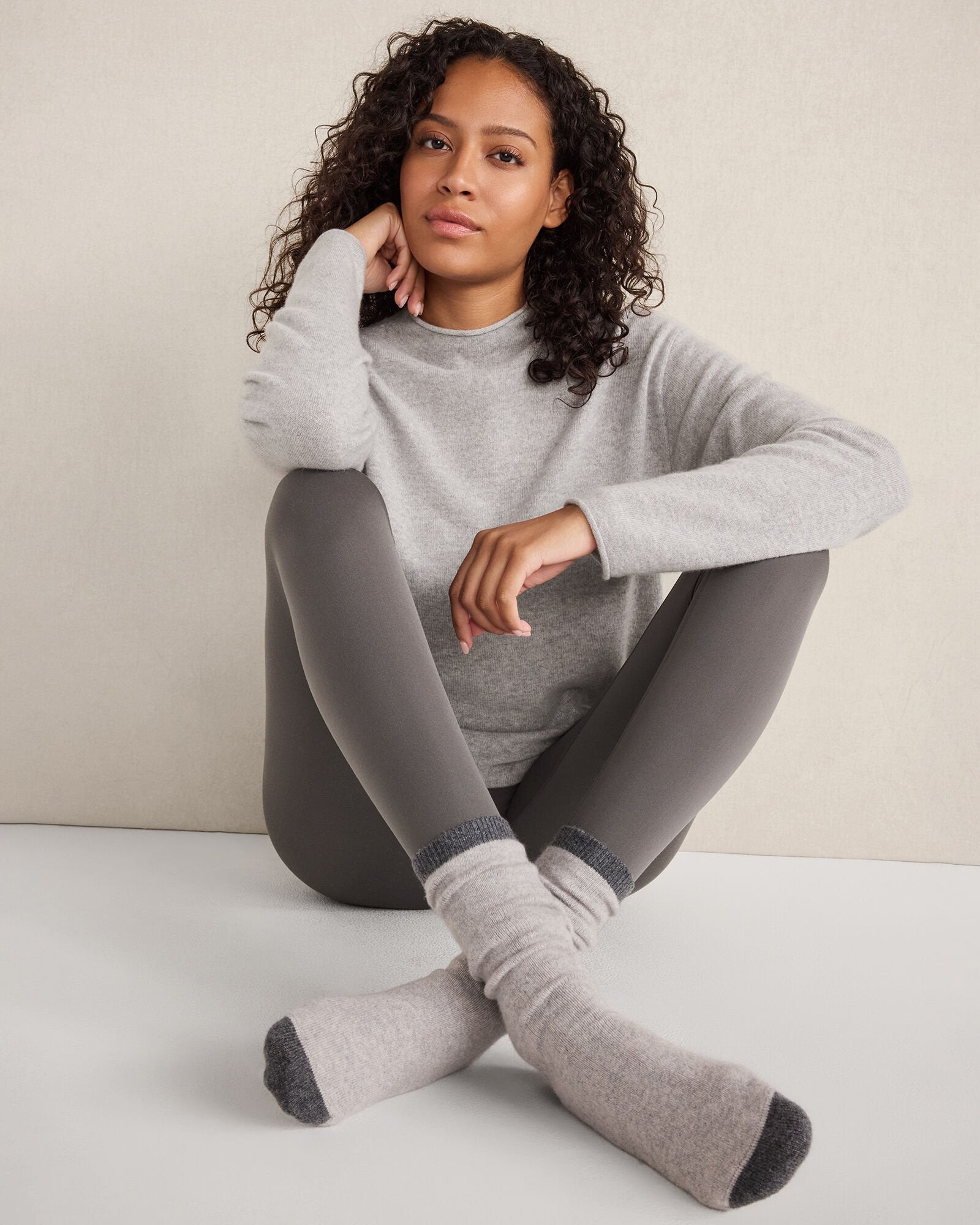 DRIFTWOOD HTHR/MESA HTHR|LT SLATE HTHR/RAINFALL|NIMBUS/SEA MIST HTHR|STREAM/LT SLATE HTHR CASHMERE COLORBLOCK SOCKS | Talbots near me