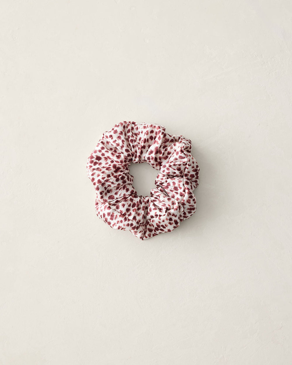 IVORY/BURGUNDY BERRY DOT WASHABLE SILK ANIMAL DOT SCRUNCHIE | Talbots outlet