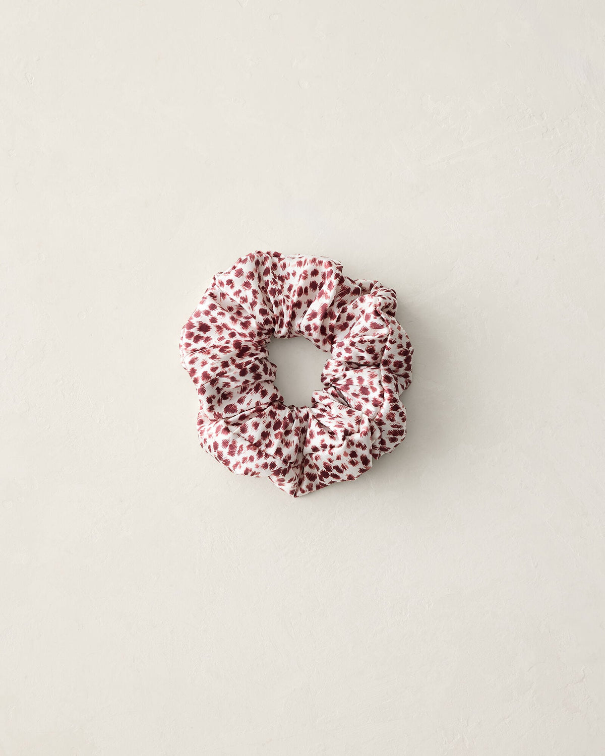 IVORY/BURGUNDY BERRY DOT WASHABLE SILK ANIMAL DOT SCRUNCHIE | Talbots on sale