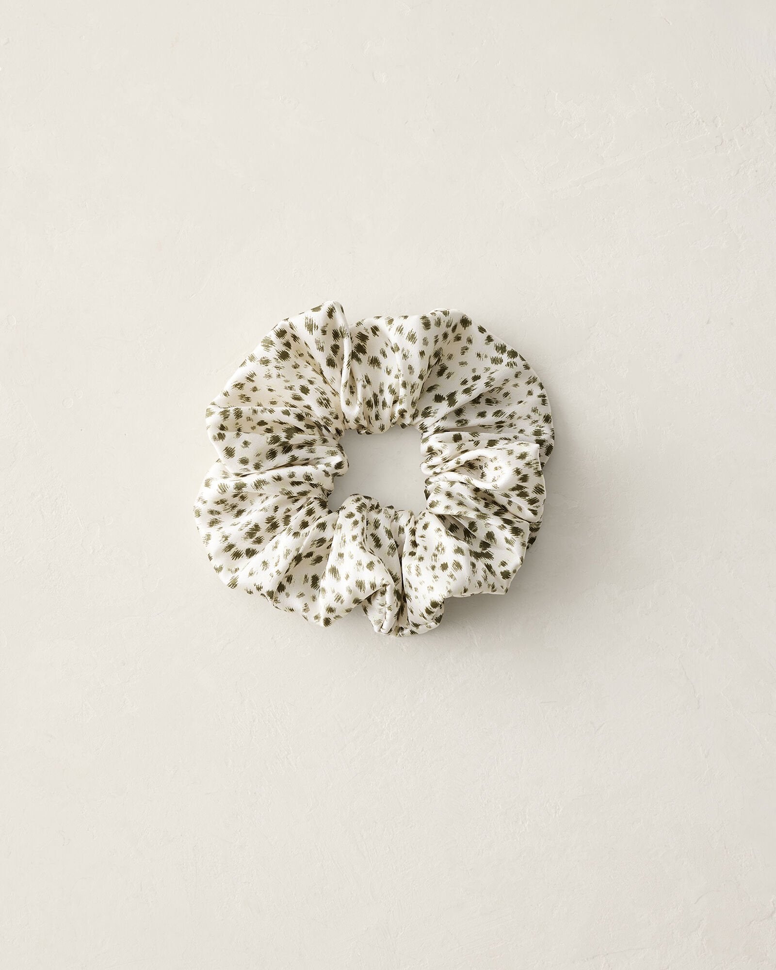 IVORY/OLIVE ANIMAL DOT WASHABLE SILK ANIMAL DOT SCRUNCHIE | Talbots US