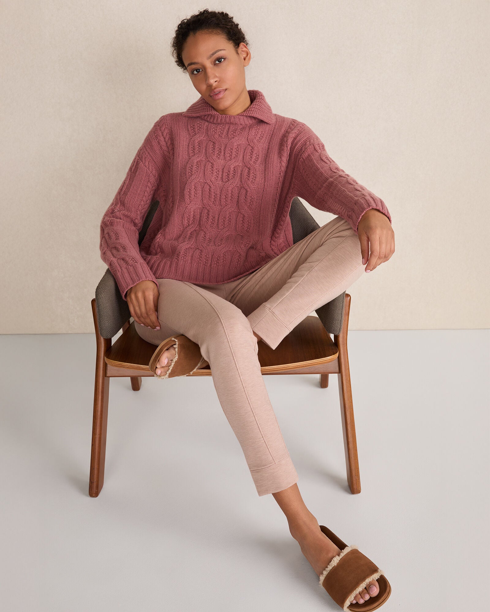 DK VACHETTA SUEDE AND SHERPA MOLDED SLIDES | Talbots on sale