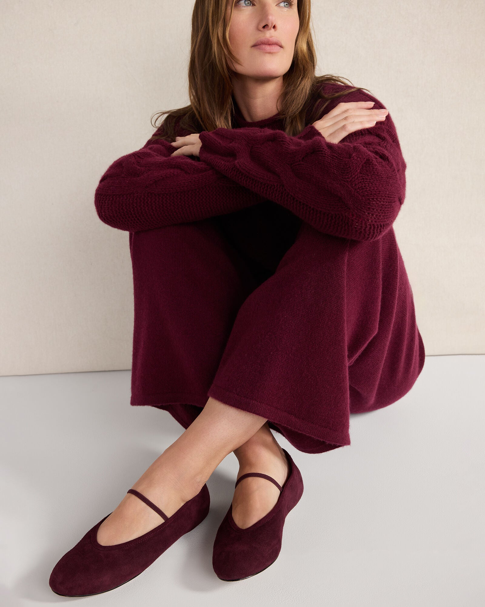 BRANCH|BURGUNDY BERRY|CHALET|COLORADO CLAY SUEDE MARY JANE BALLET FLATS | Talbots for sale