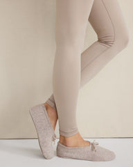 FRESH CREAM|MEDIUM GREY HTHR|MESA HTHR|STREAM CASHMERE TRAVEL SLIPPERS | Talbots discount