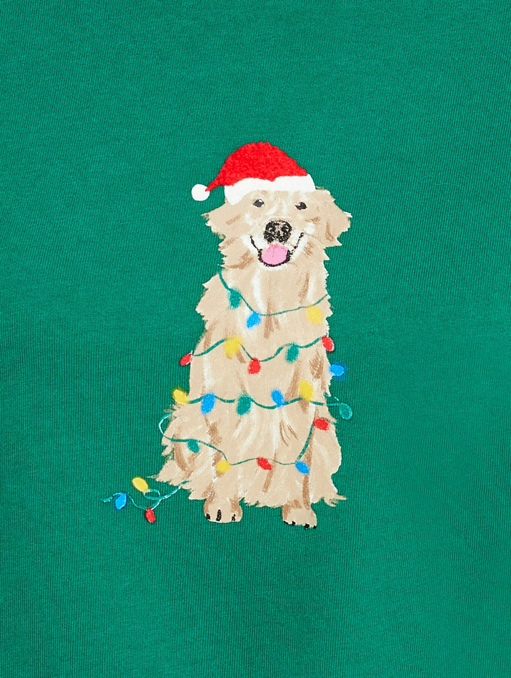 LUSH GREEN LONG SLEEVE CREWNECK TEE - FESTIVE DOG | Talbots near me