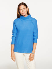 IVORY|LAKESHORE BLUE|LAVENDER HEATHER|LUSH GREEN|RED POP|STUNNING PINK FLEECE MOCKNECK PULLOVER | Talbots for sale