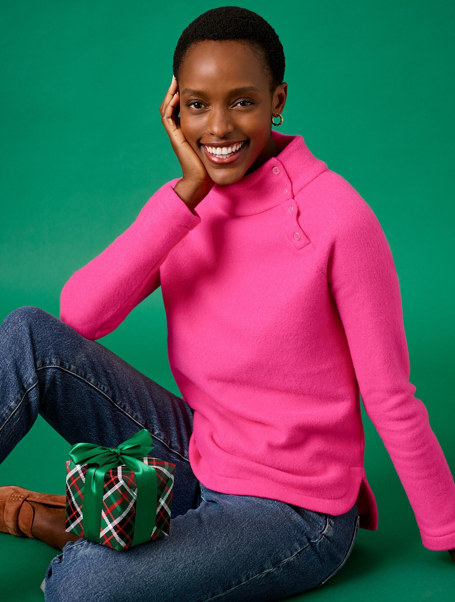 IVORY|LAKESHORE BLUE|LAVENDER HEATHER|LUSH GREEN|RED POP|STUNNING PINK FLEECE MOCKNECK PULLOVER | Talbots for sale