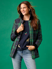 INDIGO BLUE LONG SLEEVE CREWNECK TEE - TOSSED DEER | Talbots online