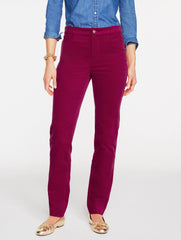 BLACK|BLUE SPRUCE|CLASSIC RED|DEEP GRAPHITE|HIGHLAND GREEN|IVORY|WARM CRANBERRY STRAIGHT LEG STRETCH VELVETEEN PANTS | Talbots US