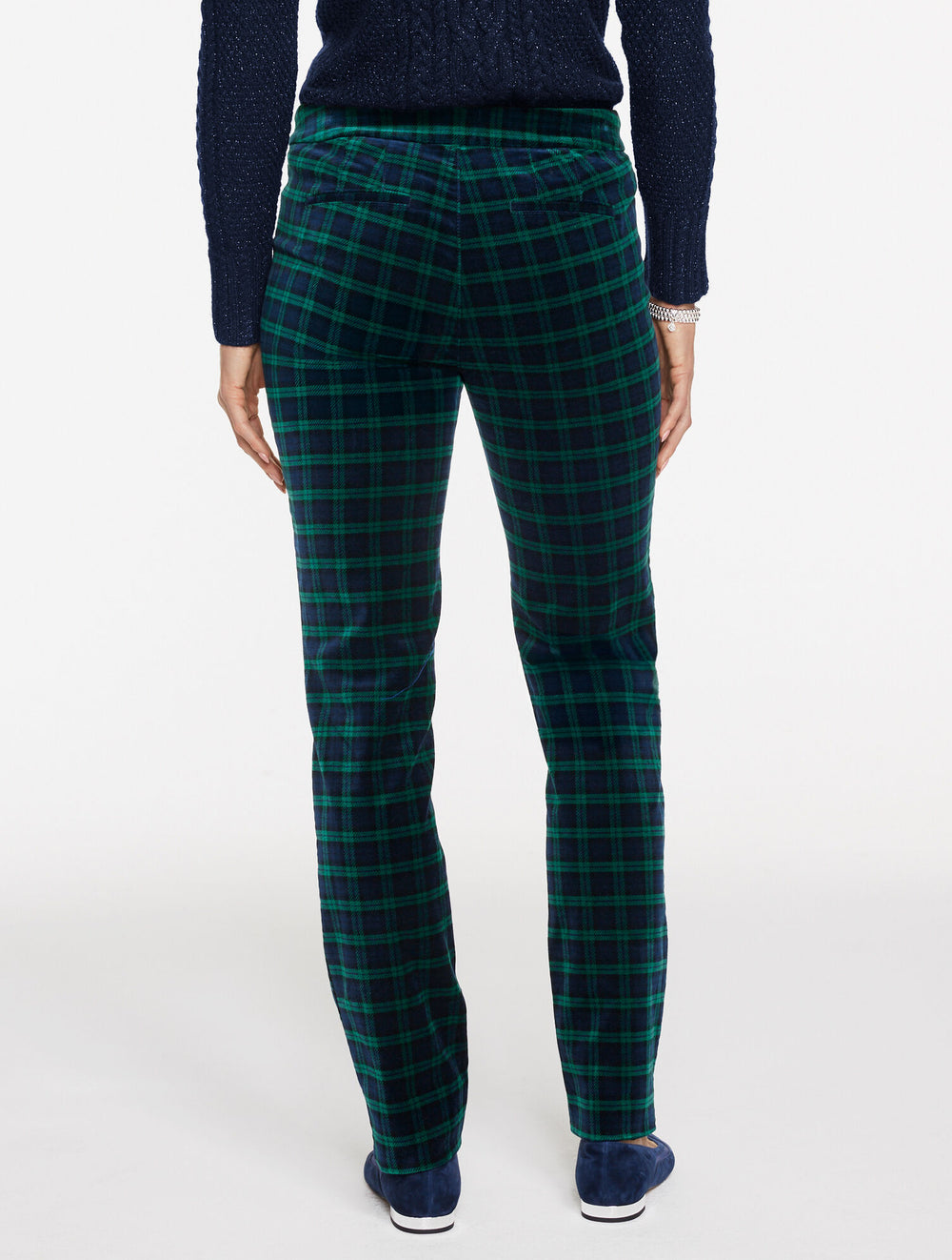 BLACK MULTI STRAIGHT LEG VELVETEEN PANTS - TRANQUIL TARTAN | Talbots online