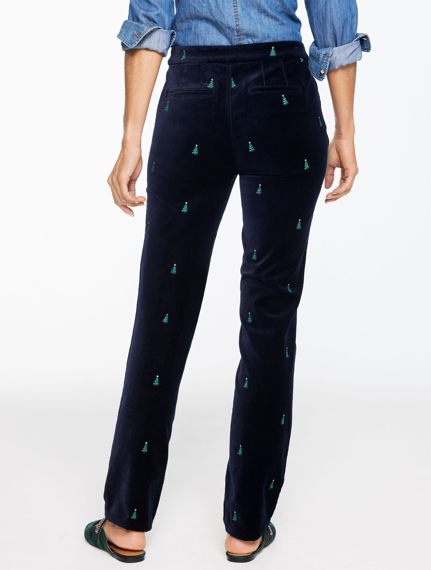 INDIGO MULTI STRAIGHT LEG VELVETEEN PANTS - HOLIDAY CRITTER | Talbots US