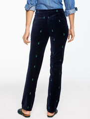 INDIGO MULTI STRAIGHT LEG VELVETEEN PANTS - HOLIDAY CRITTER | Talbots US