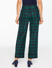 BLACK MULTI STRAIGHT ANKLE CUFF PANTS - BLACK WATCH PLAID | Talbots online