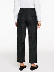 BLACK JACQUARD LEOPARD STRAIGHT ANKLE PANTS | Talbots for sale