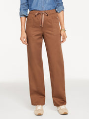 IVORY|JASPER STRAIGHT LEG PULL-ON PANTS | Talbots on sale