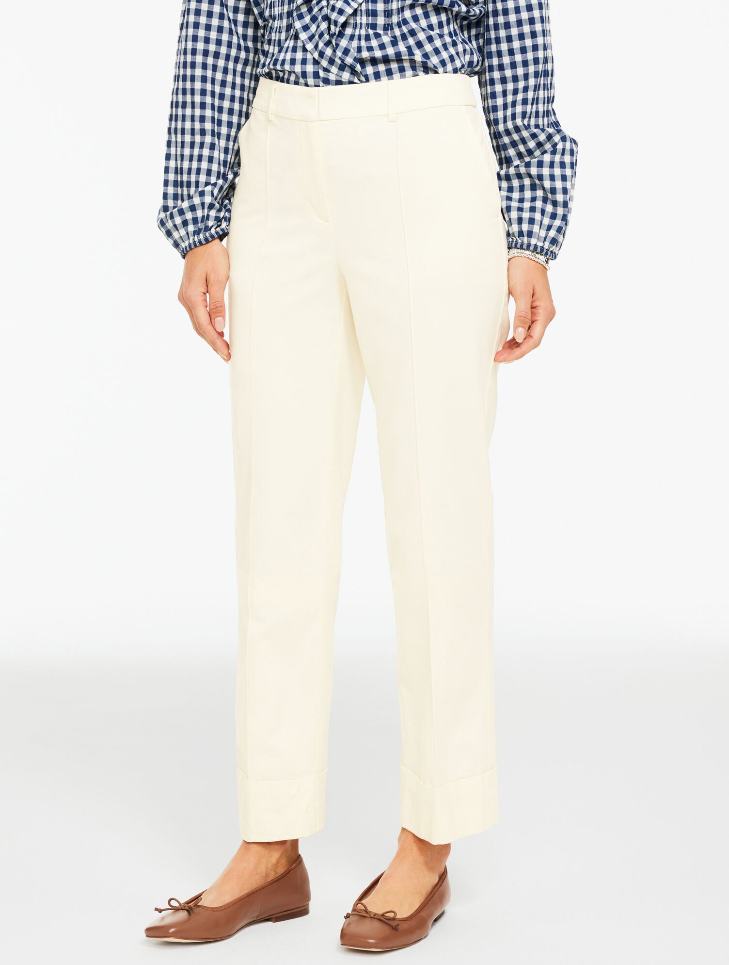 INDIGO BLUE|IVORY|SESAME AIDEN TWILL STRAIGHT ANKLE PANT | Talbots near me