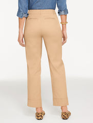 INDIGO BLUE|IVORY|SESAME AIDEN TWILL STRAIGHT ANKLE PANT | Talbots near me
