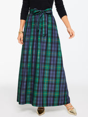 INDIGO MULTI TAFFETA FIT & FLARE SKIRT - SLOANE TARTAN | Talbots near me