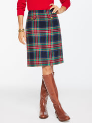 INDIGO MULTI A-LINE SKIRT - JOLLY TARTAN | Talbots discount