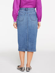 PRISCILLA WASH EMBELLISHED DENIM MIDI SKIRT | Talbots on sale