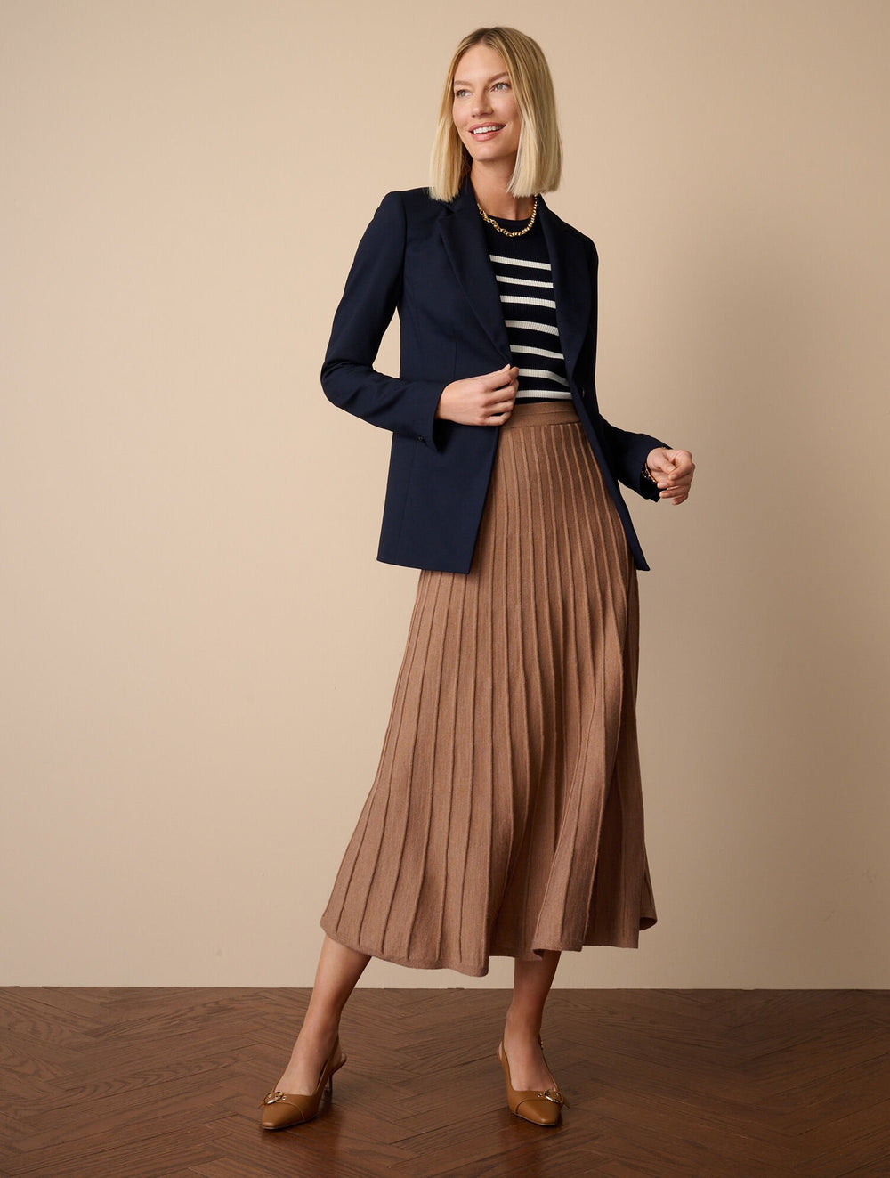 JASPER HEATHER PLEATED FIT & FLARE SKIRT | Talbots near me