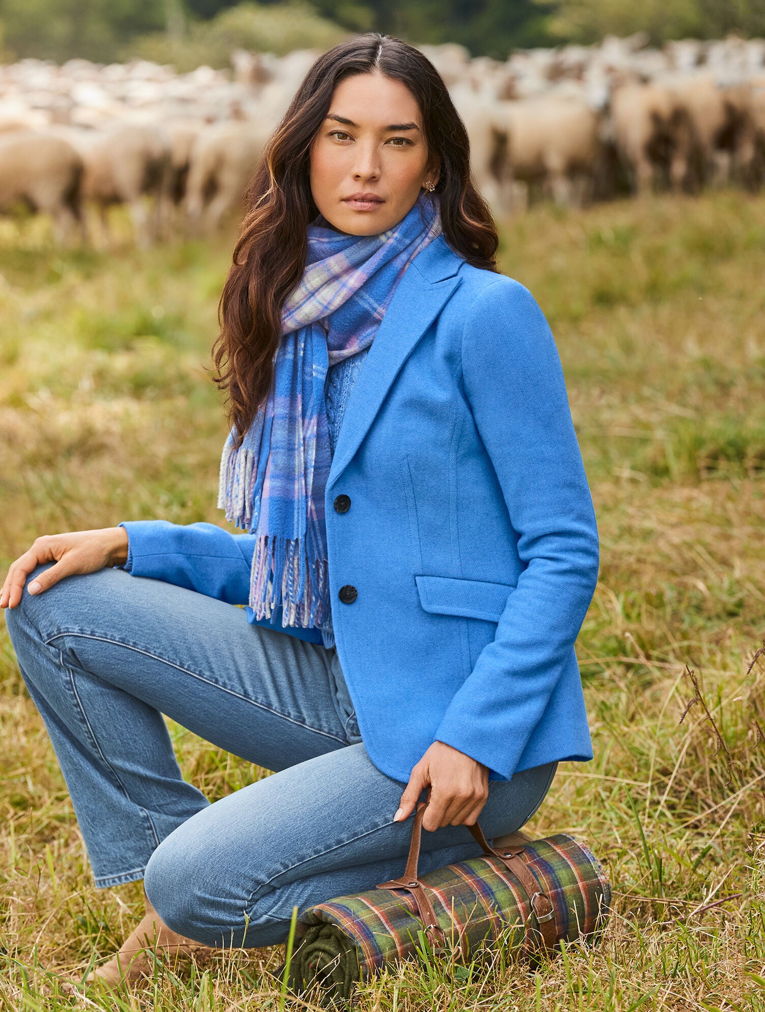 POND BLUE CLASSIC SHETLAND BLAZER - POND BLUE | Talbots on sale