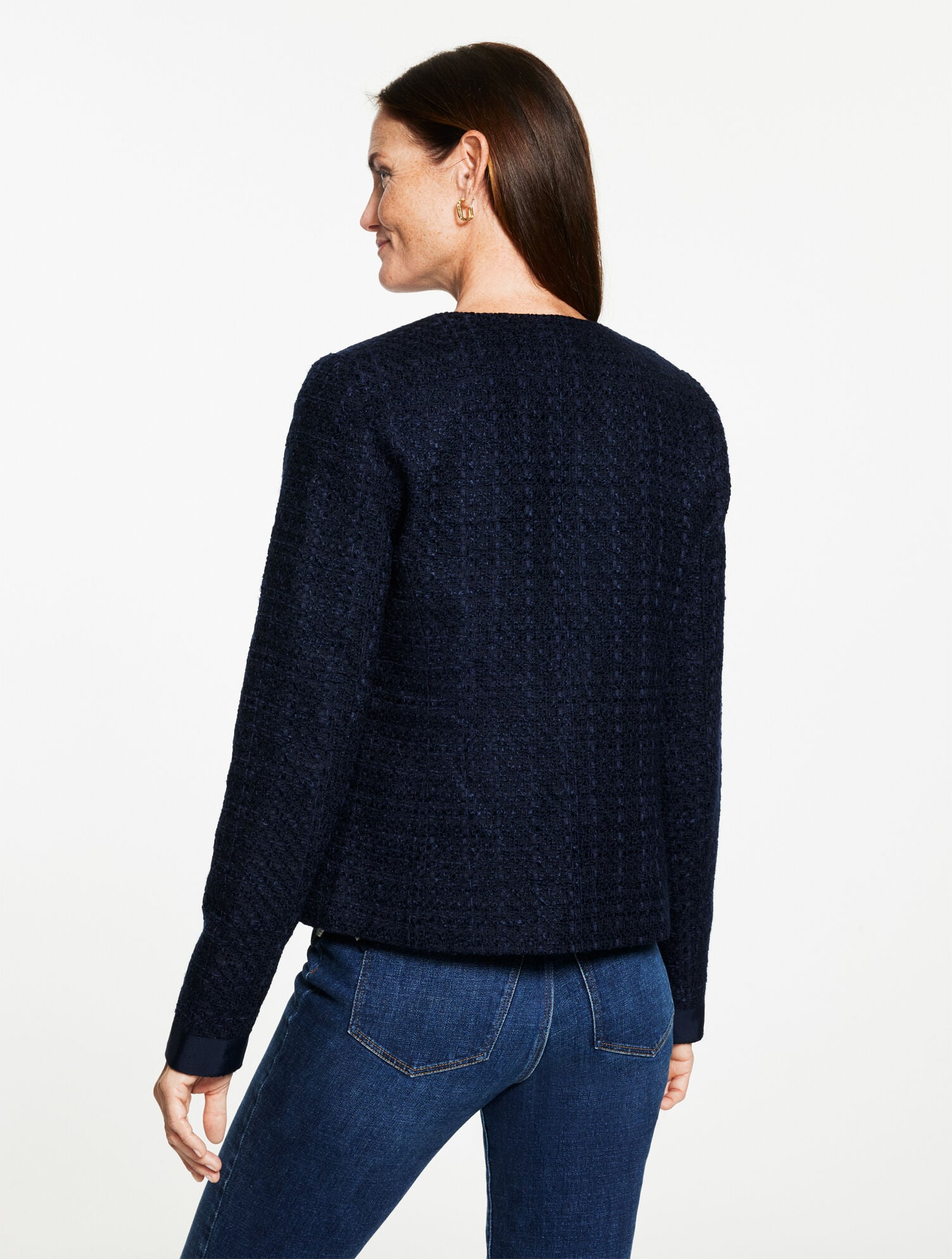 INDIGO VIBRANT TWEED JACKET | Talbots outlet