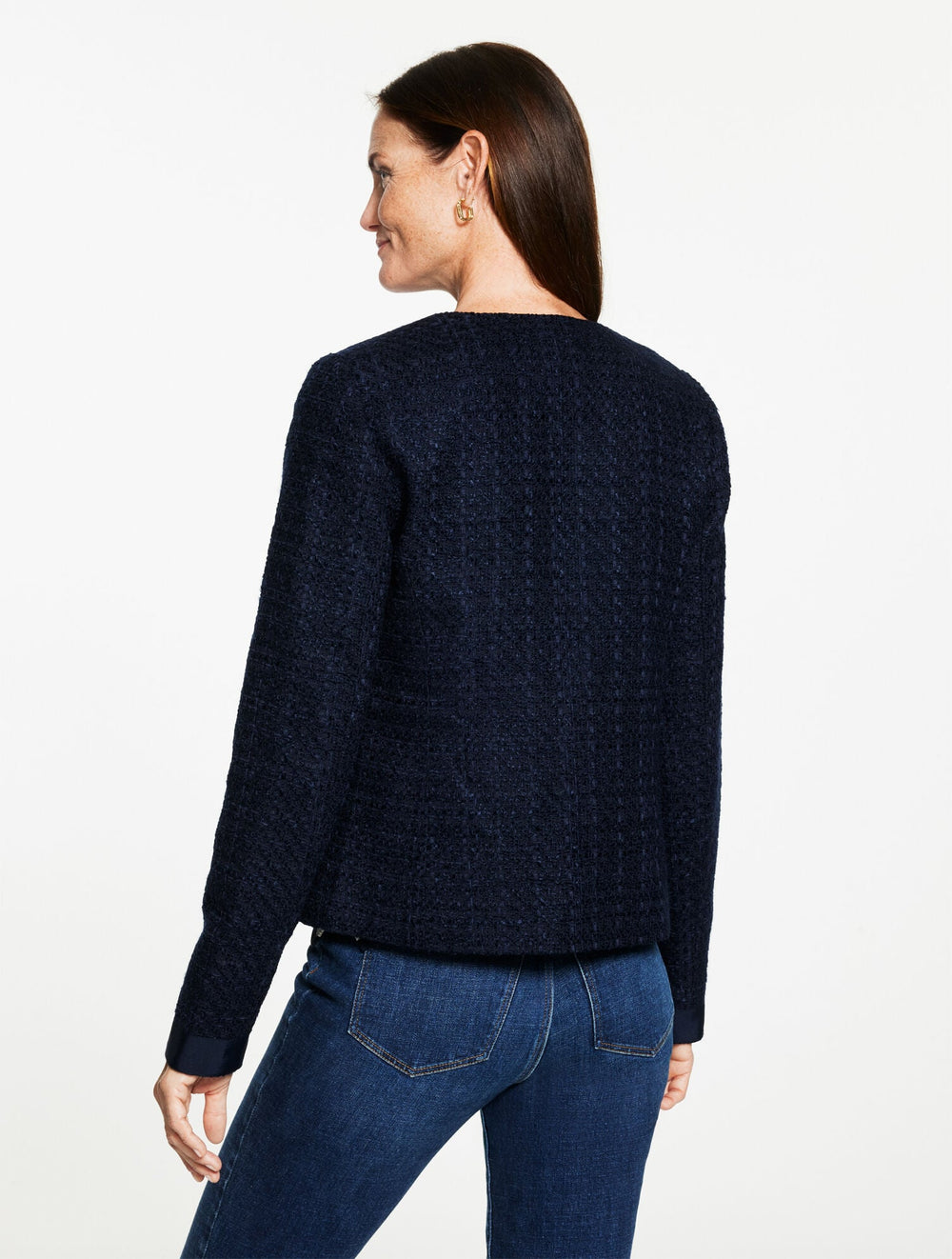 INDIGO VIBRANT TWEED JACKET | Talbots outlet
